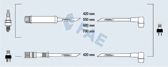 Комплект проводов зажигания fae 83560