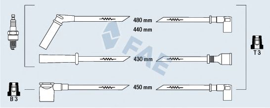 Комплект проводов зажигания fae 83561