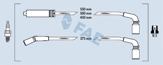 Комплект проводов зажигания fae 83562