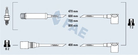 Комплект проводов зажигания fae 83570