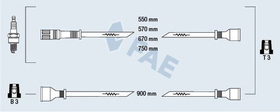 Комплект проводов зажигания fae 83640