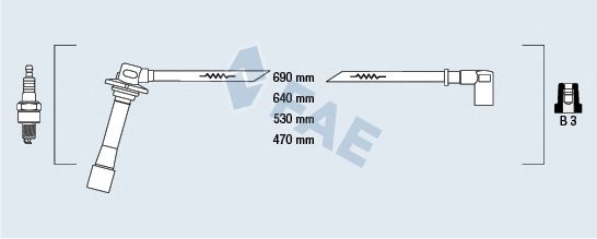 Комплект проводов зажигания fae 83641
