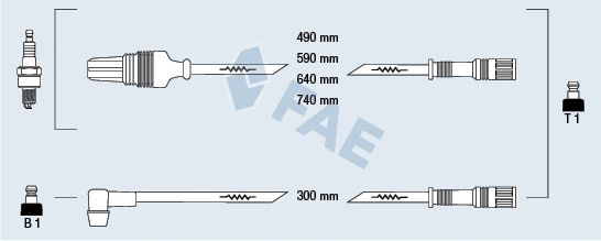 Комплект проводов зажигания fae 83650