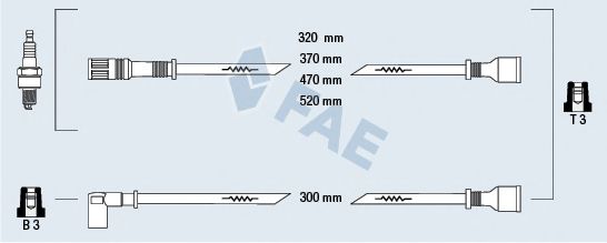 Комплект проводов зажигания fae 83660