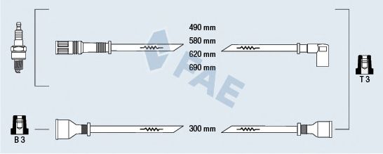 Комплект проводов зажигания fae 83720