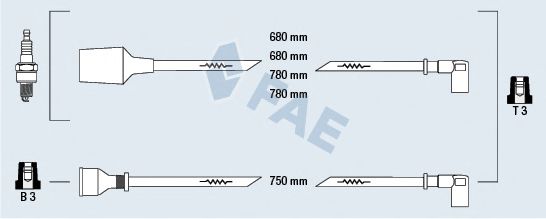 Комплект проводов зажигания fae 83750