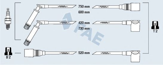 Комплект проводов зажигания fae 83800