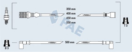 Комплект проводов зажигания fae 83810