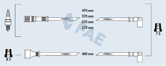 Комплект проводов зажигания fae 83820