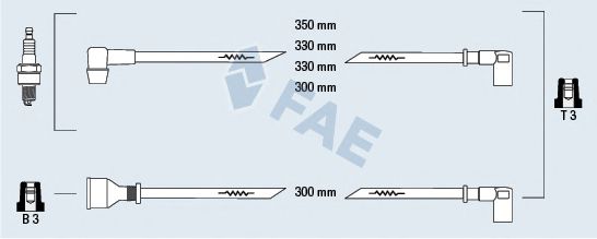Комплект проводов зажигания fae 83850