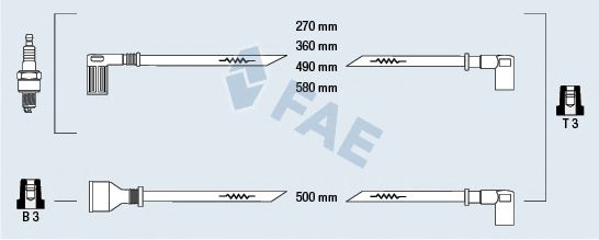 Комплект проводов зажигания fae 83860