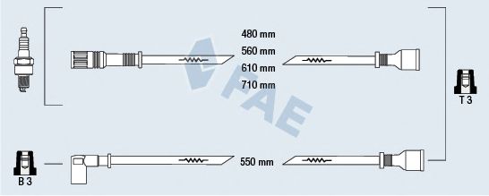 Комплект проводов зажигания fae 83870