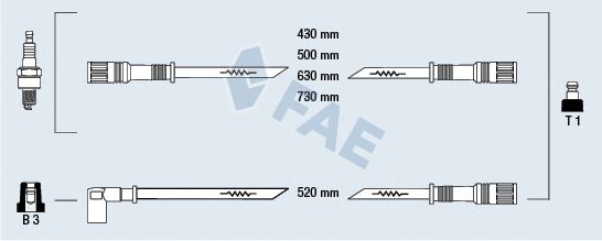 Комплект проводов зажигания fae 83890