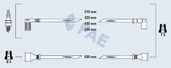 Комплект проводов зажигания fae 83900