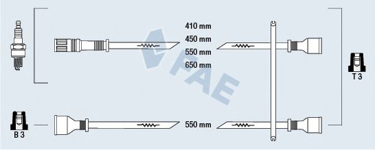 Комплект проводов зажигания fae 83910