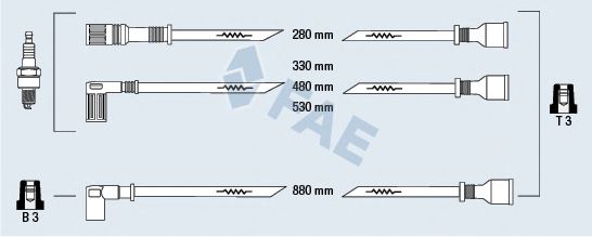 Комплект проводов зажигания fae 83940