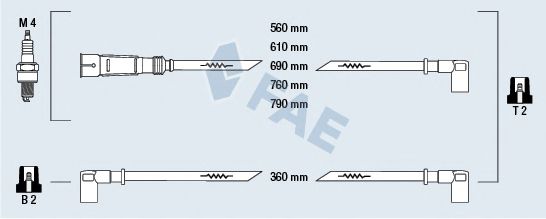 Комплект проводов зажигания fae 83950