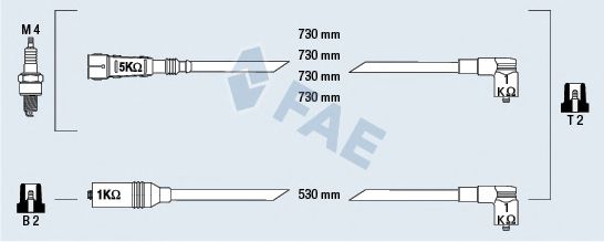 Комплект проводов зажигания fae 83979