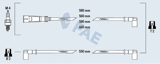Комплект проводов зажигания fae 85020