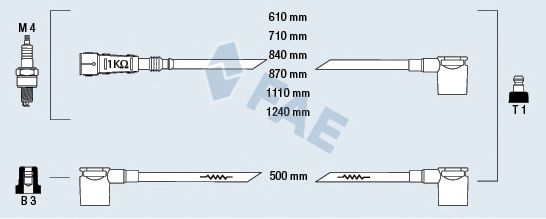 Комплект проводов зажигания fae 85040