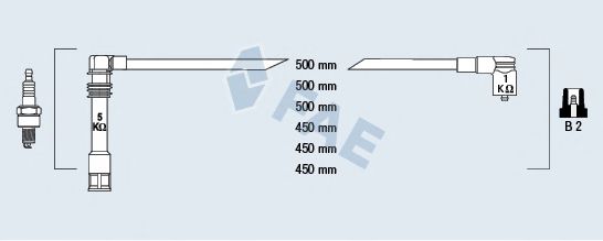 Комплект проводов зажигания fae 85062