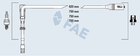 Комплект проводов зажигания fae 85065