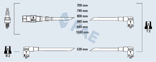Комплект проводов зажигания fae 85070