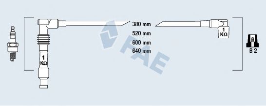 Комплект проводов зажигания fae 85080