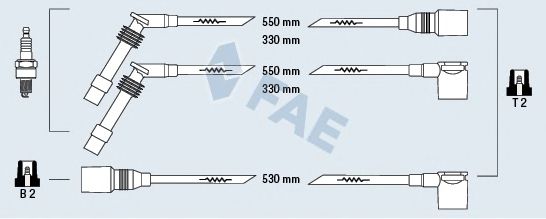 Комплект проводов зажигания fae 85087