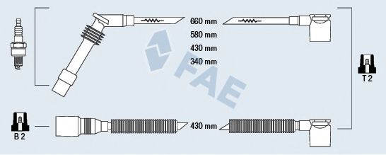 Комплект проводов зажигания fae 85105