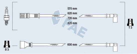 Комплект проводов зажигания fae 85140