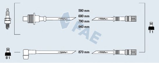 Комплект проводов зажигания fae 85160