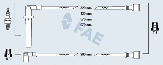 Комплект проводов зажигания fae 85190