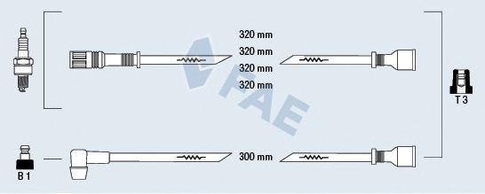 Комплект проводов зажигания fae 85200
