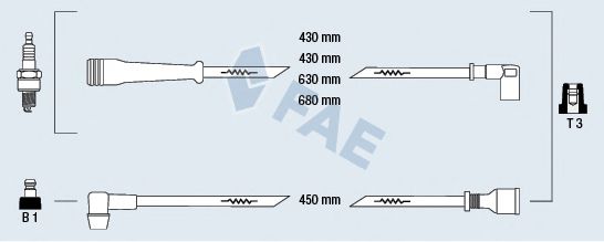 Комплект проводов зажигания fae 85220