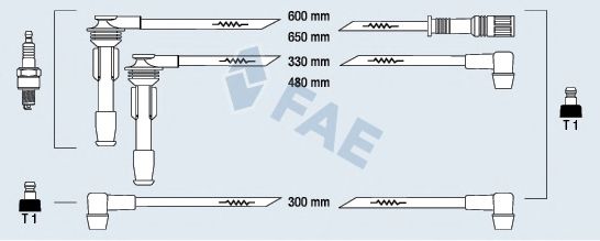Комплект проводов зажигания fae 85230