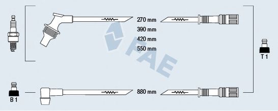 Комплект проводов зажигания fae 85260