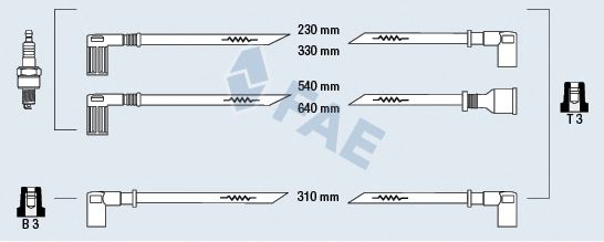 Комплект проводов зажигания fae 85270