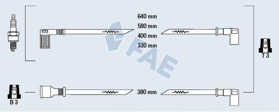 Комплект проводов зажигания fae 85271
