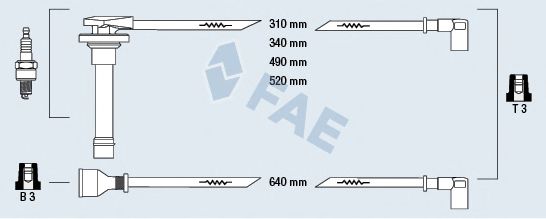 Комплект проводов зажигания fae 85320