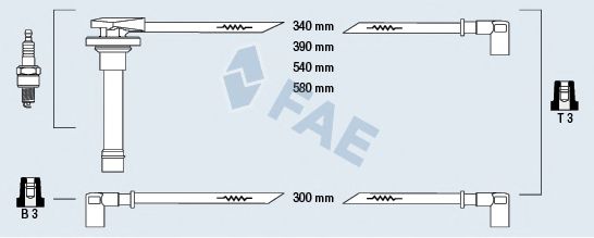 Комплект проводов зажигания fae 85340