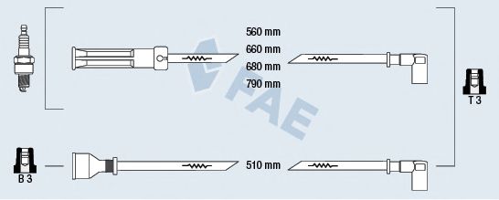 Комплект проводов зажигания fae 85350