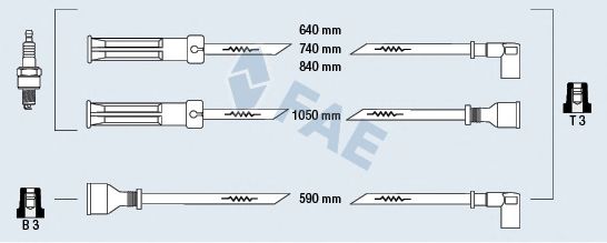 Комплект проводов зажигания fae 85380