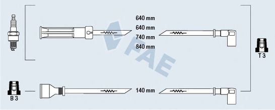 Комплект проводов зажигания fae 85390