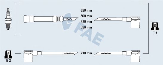 Комплект проводов зажигания fae 85440