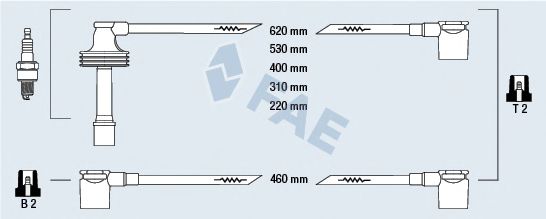 Комплект проводов зажигания fae 85480