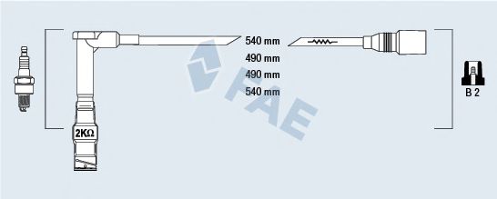 Комплект проводов зажигания fae 85490