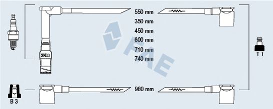 Комплект проводов зажигания fae 85500