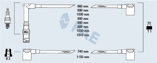 Комплект проводов зажигания fae 85520