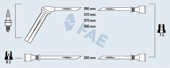 Комплект проводов зажигания fae 85540